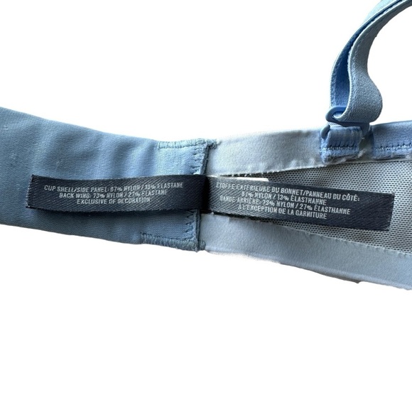 AERIE PADDED PUSH UP BRA WOMENS  SIZE 34C LIGHT BLUE FLORAL BLOOM LACE - Picture 12 of 13